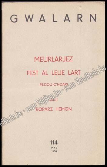 Image de Gwalarn. 14-vet Bloavez, Niv. 114. Mae 1938. Meurlarjez, fest al leue lart Peziou-C'Hoari, gant Roparz Hemon