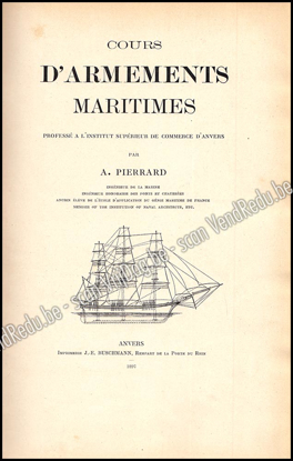 Image de Cours d'Armements Maritimes. Professé à l'Institut Supérieur de Commerce d'Anvers