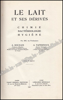 Image de Le lait et ses dérivés: Chimie, Bactériologie, Hygiène