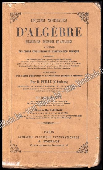 Afbeeldingen van Leçons Normales d'Algèbre Élémentaire, Théorique et Appliquée